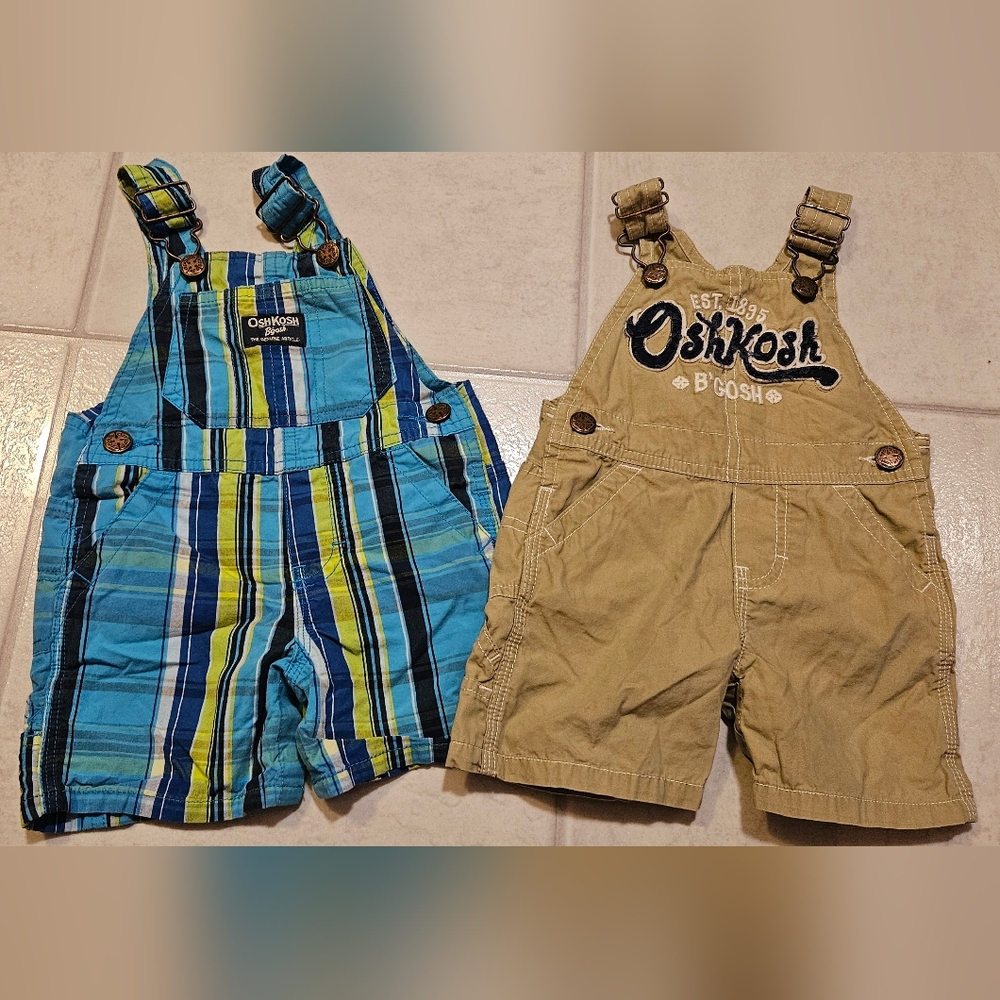 OshKosh B'gosh Blue and Tan Kids Overalls